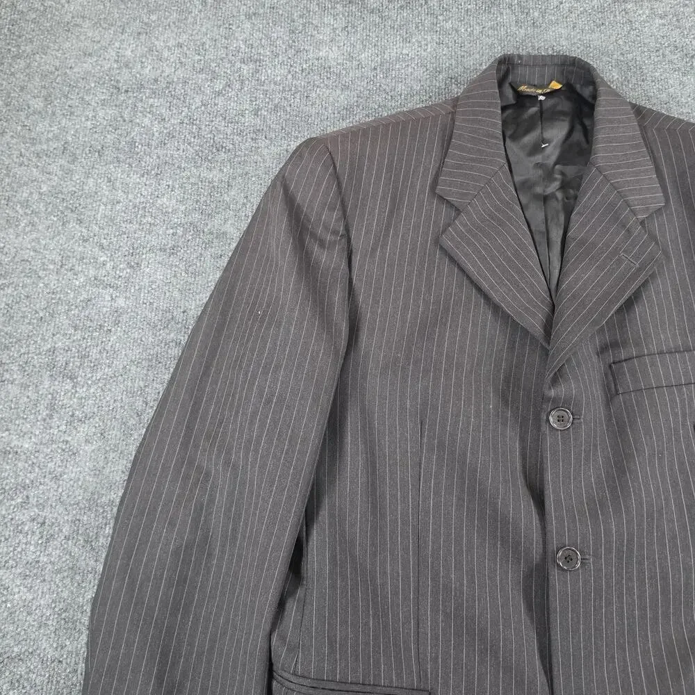 Louis Dell'Olio Men's 52 Wool Blazer Super 100's Pinstripe Made in Italy